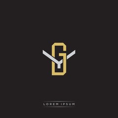 Initial letter overlapping interlock logo monogram line art style