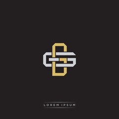 Obraz premium Initial letter overlapping interlock logo monogram line art style