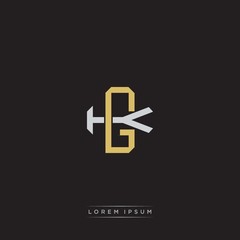 Fototapeta premium Initial letter overlapping interlock logo monogram line art style