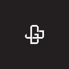 Initial letter overlapping interlock logo monogram line art style