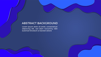 abstract blue background with liquid wave paper cut
