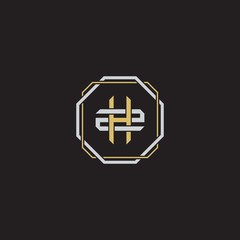 Obraz premium Initial letter overlapping interlock logo monogram line art style