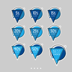 Set of sale stickers. Colorful abstract design.