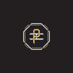 Initial letter overlapping interlock logo monogram line art style