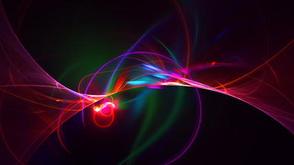 3D rendering abstract red fractal light background