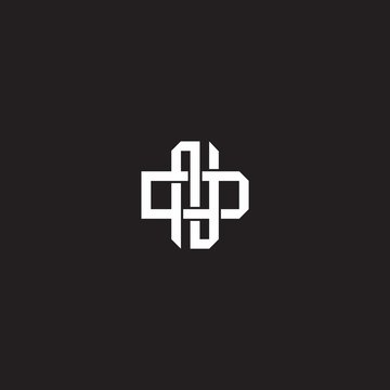 recommend clip art: Initial letter overlapping interlock logo monogram line art style
