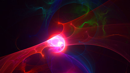 3D rendering abstract red fractal light background