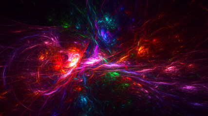 Obraz premium 3D rendering abstract red fractal light background