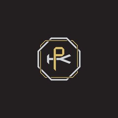 Initial letter overlapping interlock logo monogram line art style