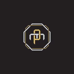 Initial letter overlapping interlock logo monogram line art style