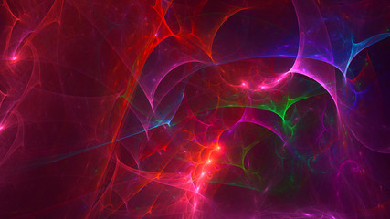 3D rendering abstract red fractal light background