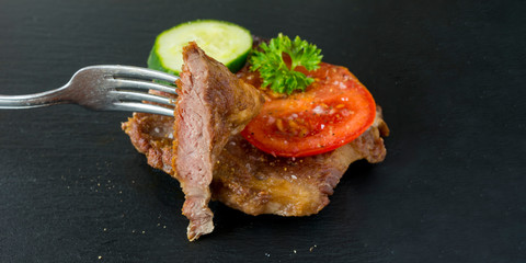 fresh tasty meat steak from the pig