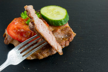 fresh tasty meat steak from the pig