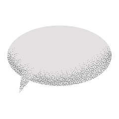 Speech empty bubble with with noise sand texture trendy