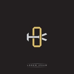 Fototapeta premium Initial letter overlapping interlock logo monogram line art style