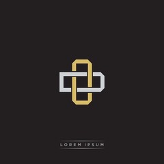 Obraz premium Initial letter overlapping interlock logo monogram line art style