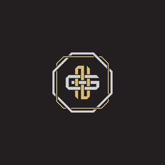 Initial letter overlapping interlock logo monogram line art style