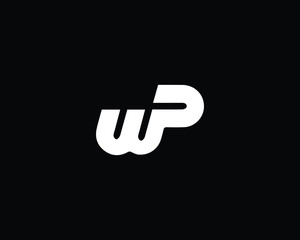Creative and Minimalist Letter WP Logo Design Icon, Editable in Vector Format in Black and White Color	