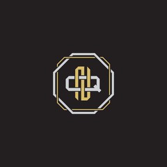 Obraz premium Initial letter overlapping interlock logo monogram line art style