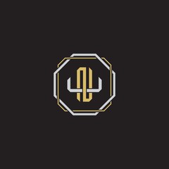 Initial letter overlapping interlock logo monogram line art style