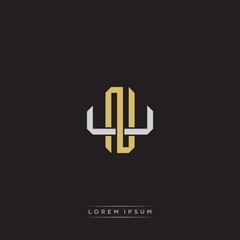 Fototapeta premium Initial letter overlapping interlock logo monogram line art style