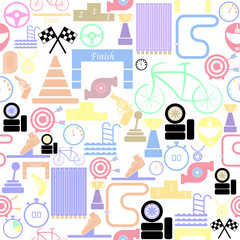 race seamless pattern background icon.