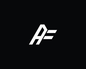 Creative and Minimalist Letter AF Logo Design Icon, Editable in Vector Format in Black and White Color	