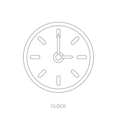 Analog clock flat vector icon. Symbol of time management
