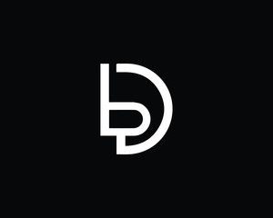 Creative and Minimalist Letter BD BC Logo Design Icon, Editable in Vector Format in Black and White Color	