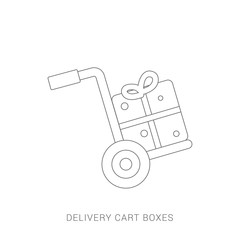 Warehouse cart icon. Flat illustration of warehouse cart vector icon for web design
