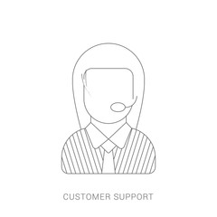 Concept customer and operator, online technical support 24-7 for web page.