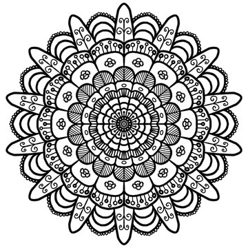 mandala pattern coloring books for everyone as greeting card tile pattern and paper used for wallpapers indian henna tattoo pattern  white background