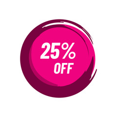 25% off Sale 25 percent Discount Marketing Promotional Poster Banner Design Vector Illustration