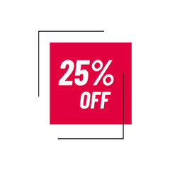 25% off Sale 25 percent Discount Marketing Promotional Poster Banner Design Vector Illustration