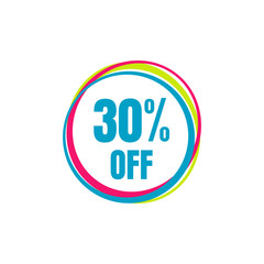 30% off Sale 30 percent Discount Marketing Promotional Poster Banner Design Vector Illustration