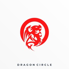 Circle Dragon Illustration Vector Template