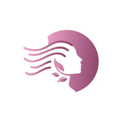 A silhouette of beauty woman face vector logo for spa, diet, sports, health, yoga, beauty company