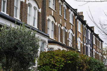 brick facades of victiorian houses in Notting Hill, London