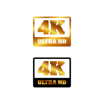 4K Ultra HD logo symbol 4K UHD sign mark Ultra High definition resolution on the square shape icon vector