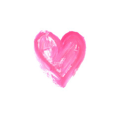 Bright pink hand painted acrylic heart