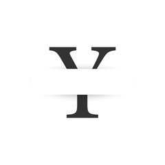 vector paper cut initial letter y logo design template