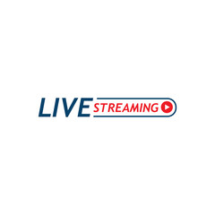 live streaming logo icon vector design a stylist text square rounded element with play button for TV news or online broadcasting