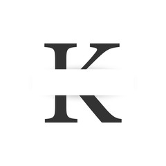 vector paper cut initial letter k logo design template