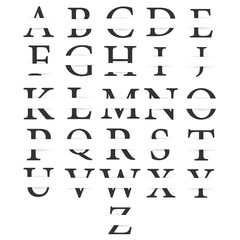 set vector paper cut initial letter logo design template