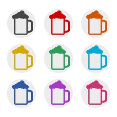 Beer color icon set isolated on white background
