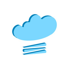 Weather forecast  3D icon of fog isolated on white background. Weather symbol  in modern isometric style. For web site design and mobile apps. Vector illustration