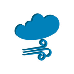 Weather forecast 3D icon of wind isolated on white background. Weather symbol  in modern isometric style. For web site design and mobile apps. Vector illustration