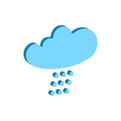 Weather forecast isometric  icon of snow isolated on white background. Weather symbol  in modern style. For web site design and mobile apps. Vector illustration