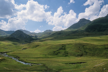 Fototapeta na wymiar Gave d'Ossau; vallée d'Ossau, Parc National des Pyrénées; region Aquitaine; 64