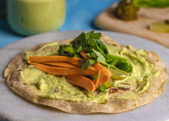 Vegetarian roll, close up